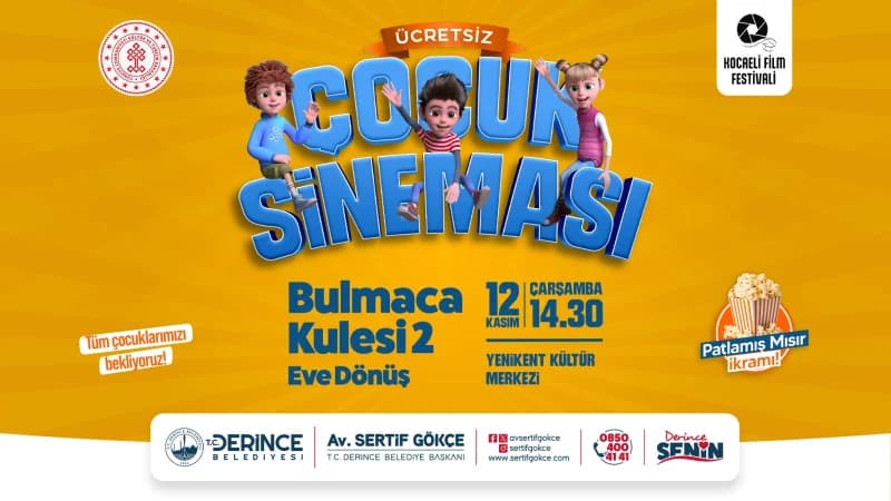 Derince'de Çocuklar İçin Ücretsiz Sinema Etkinliği!