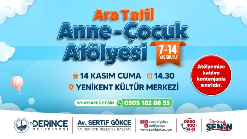 Derince'de Ara Tatilde Çocuklara Özel Etkinlikler!