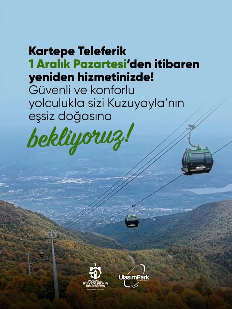 Kartepe Teleferik'te Bakım Çalışmaları Tamamlandı!