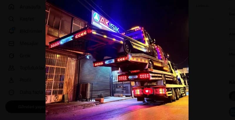 Sakarya'da Çekici Zinciri Tepki Çekti!