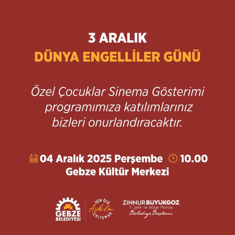 Gebze'de Özel Çocuklar İçin Sinema Gösterimi!