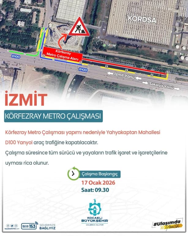 Körfezray Metro Projesi: Yahyakaptan'da Trafik Düzenlemesi